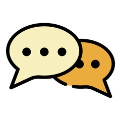 Poster - Chat bubbles icon. Outline chat bubbles vector icon color flat isolated