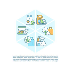 Poster - Waste reusing concept line icons with text. PPT page vector template with copy space. Brochure, magazine, newsletter design element. Ecogically friendly products linear illustrations on white