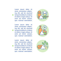 Poster - Upcycling products concept line icons with text. PPT page vector template with copy space. Brochure, magazine, newsletter design element. Waste management linear illustrations on white