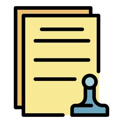 Poster - Leasing final documents icon. Outline leasing final documents vector icon color flat isolated