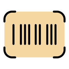 Fototapete - Barcode icon. Outline barcode vector icon color flat isolated