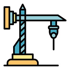 Poster - drill crane icon. outline drill crane vector icon color flat isolated