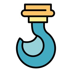 Poster - Work hook crane icon. Outline work hook crane vector icon color flat isolated