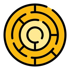 Poster - Quest labyrint icon. Outline quest labyrint vector icon color flat isolated