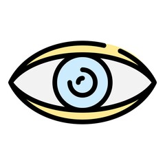 Poster - Human eye icon. Outline human eye vector icon color flat isolated