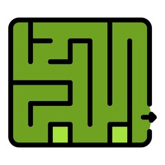 Poster - Quest room labyrint icon. Outline quest room labyrint vector icon color flat isolated