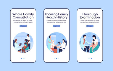 Poster - family doctor consultation onboarding mobile app screen flat vector template
