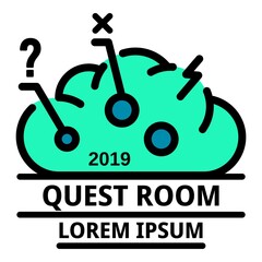 Poster - Modern quest room icon. Outline modern quest room vector icon color flat isolated