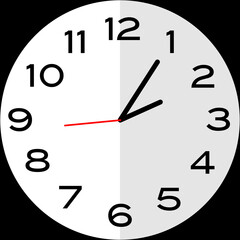 5 minutes past 2 o'clock analog clock icon