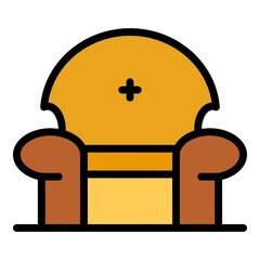 Poster - Couch armchair icon. Outline couch armchair vector icon color flat isolated