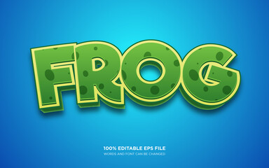 Fototapete - Frog 3D editable text style effect