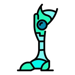 Poster - Metal prosthetic leg icon. Outline metal prosthetic leg vector icon color flat isolated