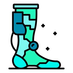Poster - Ankle prosthesis icon. Outline ankle prosthesis vector icon color flat isolated