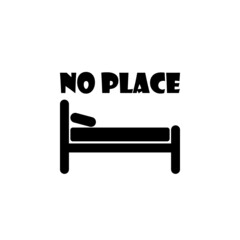 Sticker - Hospital bed with no place text icon isolated on white background