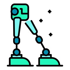 Poster - Legs of the robot icon. Outline legs of the robot vector icon color flat isolated