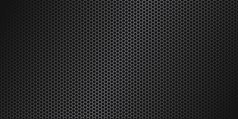 gray hexagon carbon fiber texture. metal mesh gray steel background. dark carbon fiber texture.