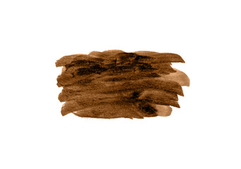 Wall Mural - Abstract brown watercolor background isolated on a white