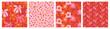 Contemporary floral seamless pattern set, vintage colors. Modern botanical design for fabrics, tile mosaic, scrapbooking. Fashionable vector illustration