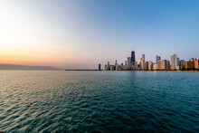 Views Of The Chicago Skyline At Dawn