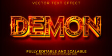 Demon Devil Text Effect, Editable Red And Horror Text Style