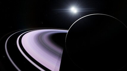 Wall Mural - planets and galaxy, beauty of deep space 3d illustration