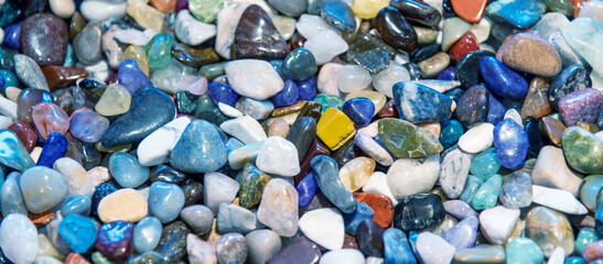 Poster - Colourful mineral stones collection in a creek