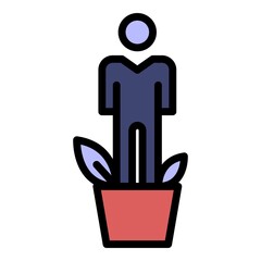 Poster - Human growth icon. Outline human growth vector icon color flat isolated