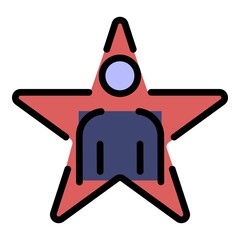 Poster - man star icon. outline man star vector icon color flat isolated