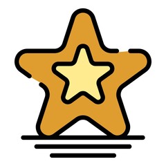 Poster - Star icon. Outline star vector icon color flat isolated