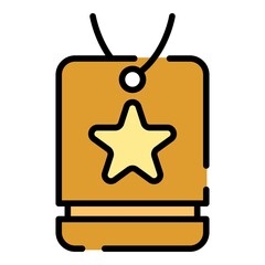 Poster - Badge with a star icon. Outline badge with a star vector icon color flat isolated