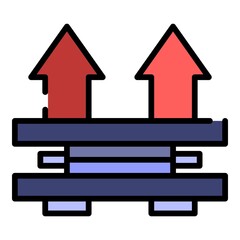 Poster - Air flow protection icon. Outline air flow protection vector icon color flat isolated