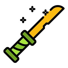 Poster - Stop violence knife icon. Outline stop violence knife vector icon color flat isolated