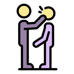 Poster - Stop human violence icon. Outline stop human violence vector icon color flat isolated