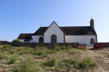 Sticker - church on the island of Hoedic in Brittany 