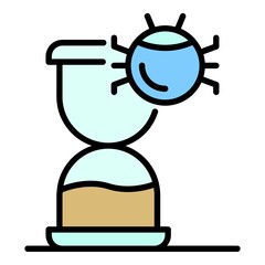 Poster - Hourglass bug icon. Outline hourglass bug vector icon color flat isolated