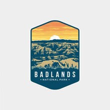 Badlands Park Emblem Patch Logo Illustration