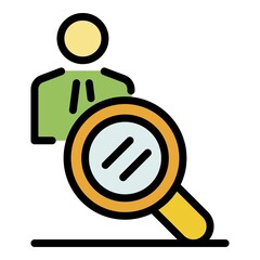 Wall Mural - Human search icon. Outline human search vector icon color flat isolated
