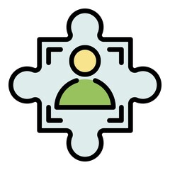 Poster - Advice puzzle icon. Outline advice puzzle vector icon color flat isolated