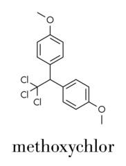 Wall Mural - Methoxychlor pesticide molecule. Skeletal formula.