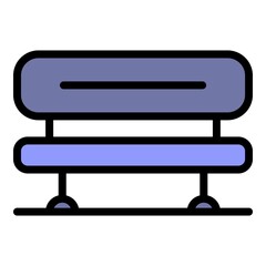 Poster - Outdoor bench icon. Outline outdoor bench vector icon color flat isolated