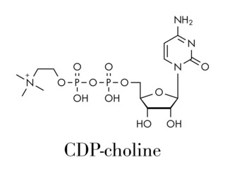 Sticker - Citicoline (CDP-choline) molecule. Skeletal formula.