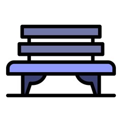 Poster - bench icon. outline bench vector icon color flat isolated
