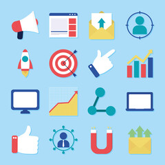 Poster - marketing icon set