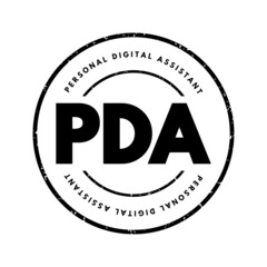 Poster - PDA - Personal Digital Assistant acronym, technology concept background