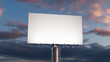 © RocknRoller Studios - Advertising Billboard. Blank Exterior Sign against a Dusk Sky. Design Template.