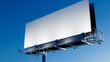© RocknRoller Studios - Commercial Billboard. Empty Exterior Sign against a Clear Evening Sky. Design Template.