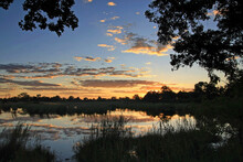 Sonnenaufgang über Dem Chobe River In Botswana, Afrika