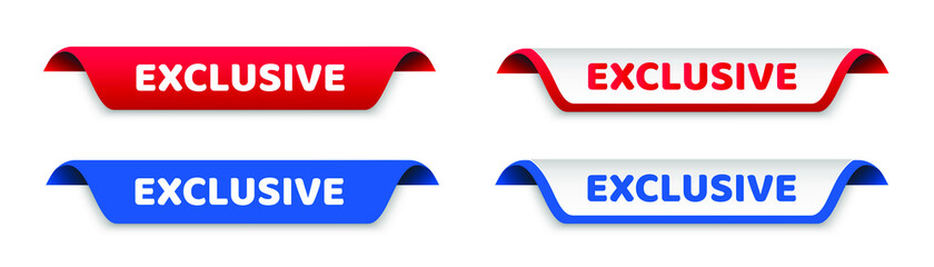 Poster - exclusive banner set template. exclusive vector ribbon label.