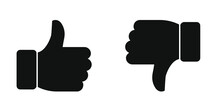 Thumbs Up And Thumbs Down. Flat Style - Stock Vector.