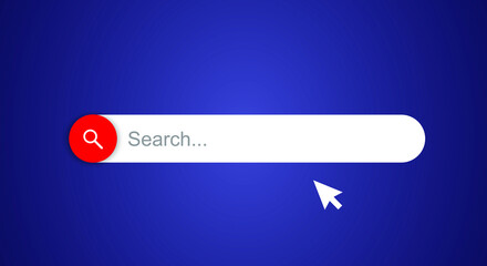 Poster - Search bar design element. Search Bar for UI. Blue background. Vector illustration.